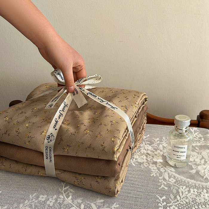 91家纺网 家纺一手货源 找家纺 梵克保罗 2025新款有氧针织双层纱印花四件套 南山落日