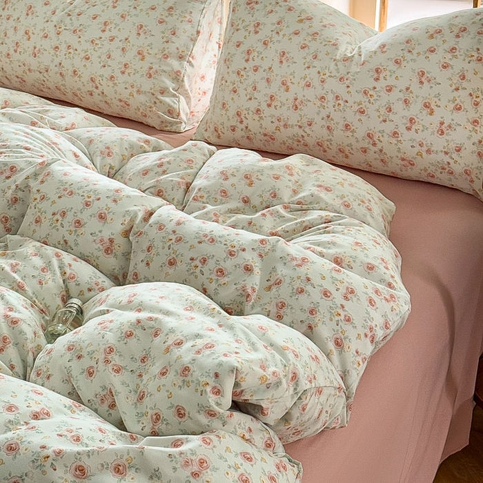 91家纺网 家纺一手货源 找家纺 梵克保罗 2025新款有氧针织双层纱印花四件套 薇薇安