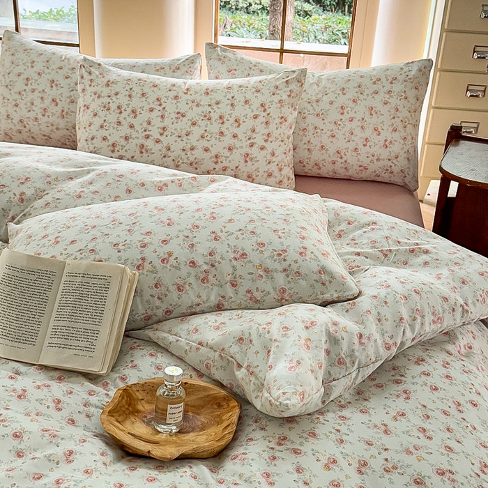 91家纺网 家纺一手货源 找家纺 梵克保罗 2025新款有氧针织双层纱印花四件套 薇薇安