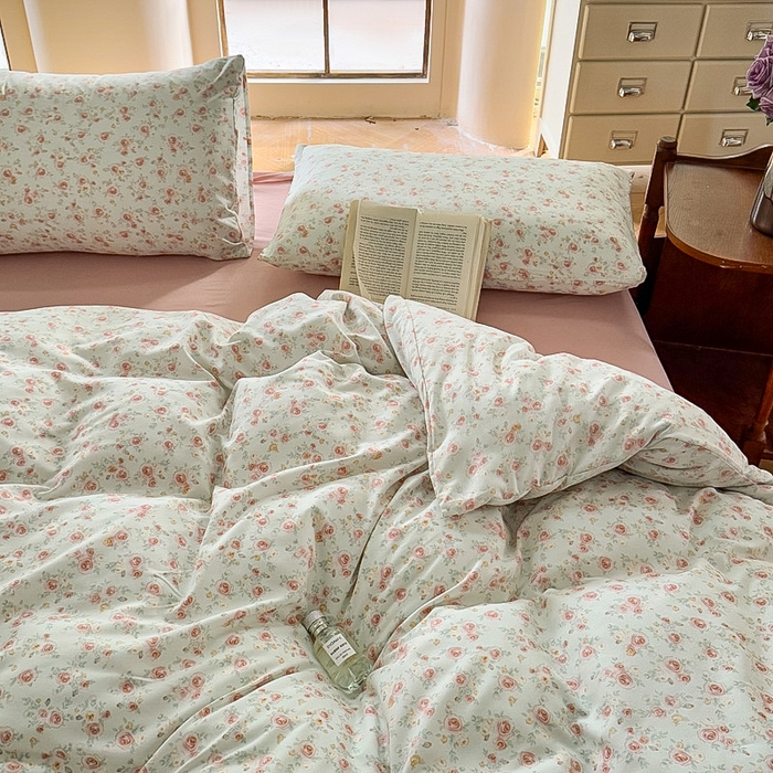 91家纺网 家纺一手货源 找家纺 梵克保罗 2025新款有氧针织双层纱印花四件套 薇薇安