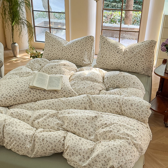 91家纺网 家纺一手货源 找家纺 梵克保罗 2025新款有氧针织双层纱印花四件套 田野兔