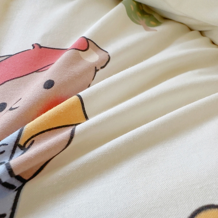 91家纺网 家纺一手货源 找家纺 梵克保罗 2025春夏新款全棉小清新卡通碎花学生季三件套四件套 童心