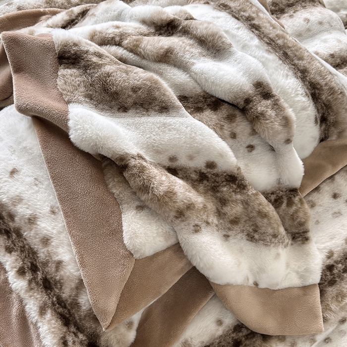 91家纺网 家纺一手货源 找家纺 若未家居 LOVEWE HOUSE 2025新款流光豹纹视觉系A版全消光丹麦貂B版250克全消光牛奶绒轻奢高端绒四件套 豹纹-咖