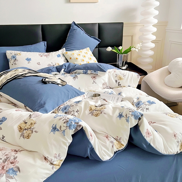 91家纺网 家纺一手货源 找家纺 （总）梵克保罗 2025春夏新款水洗棉麻学生小号三件套