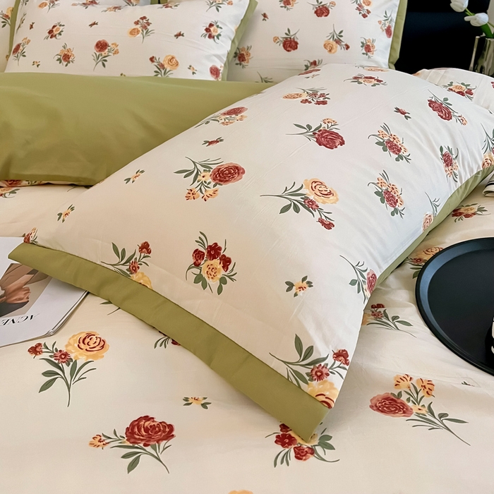 91家纺网 家纺一手货源 找家纺 梵克保罗 2025春夏新款水洗棉麻学生小号三件套 倾城之恋