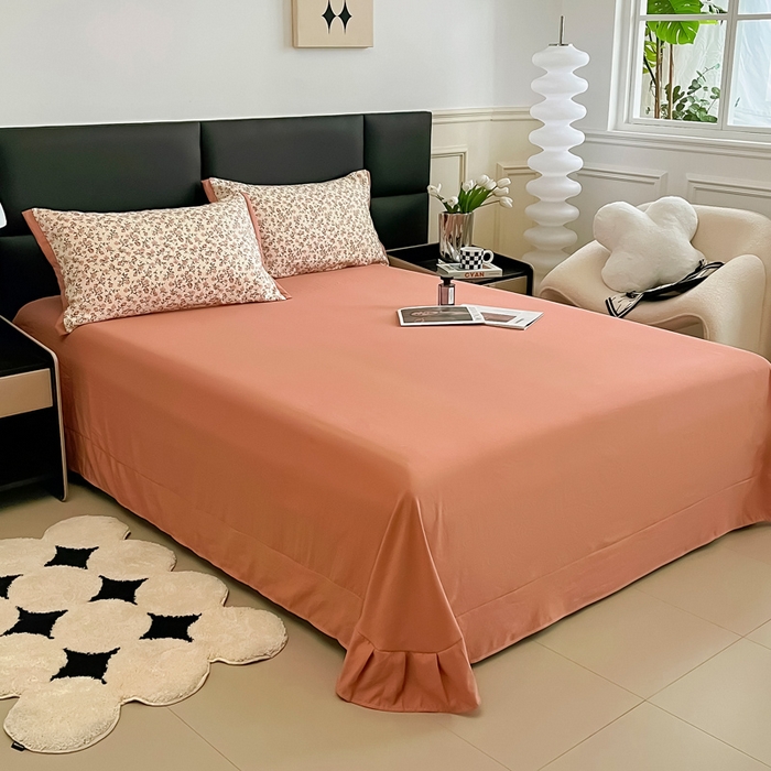 91家纺网 家纺一手货源 找家纺 梵克保罗 2025春夏新款水洗棉麻学生小号三件套 叶叶情怀