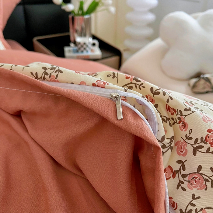 91家纺网 家纺一手货源 找家纺 梵克保罗 2025春夏新款水洗棉麻学生小号三件套 叶叶情怀