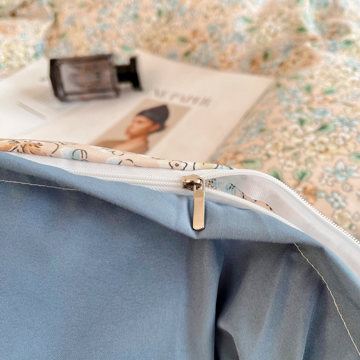 91家纺网 家纺一手货源 找家纺 梵克保罗 2025春夏新款水洗棉麻学生小号三件套 漫天花语