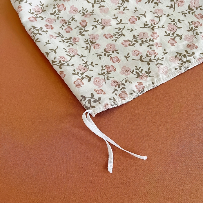 91家纺网 家纺一手货源 找家纺 梵克保罗 2025春夏新款水洗棉麻学生小号三件套 叶叶情怀