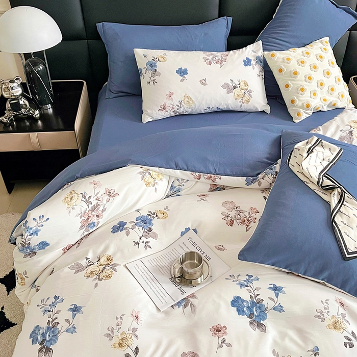 91家纺网 家纺一手货源 找家纺 （总）梵克保罗 2025春夏新款水洗棉麻学生小号三件套