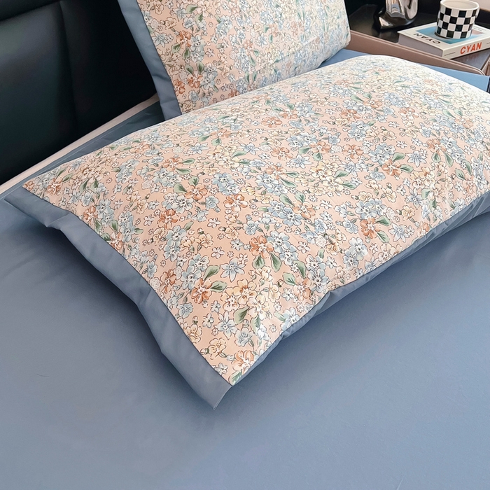 91家纺网 家纺一手货源 找家纺 梵克保罗 2025春夏新款水洗棉麻学生小号三件套 漫天花语