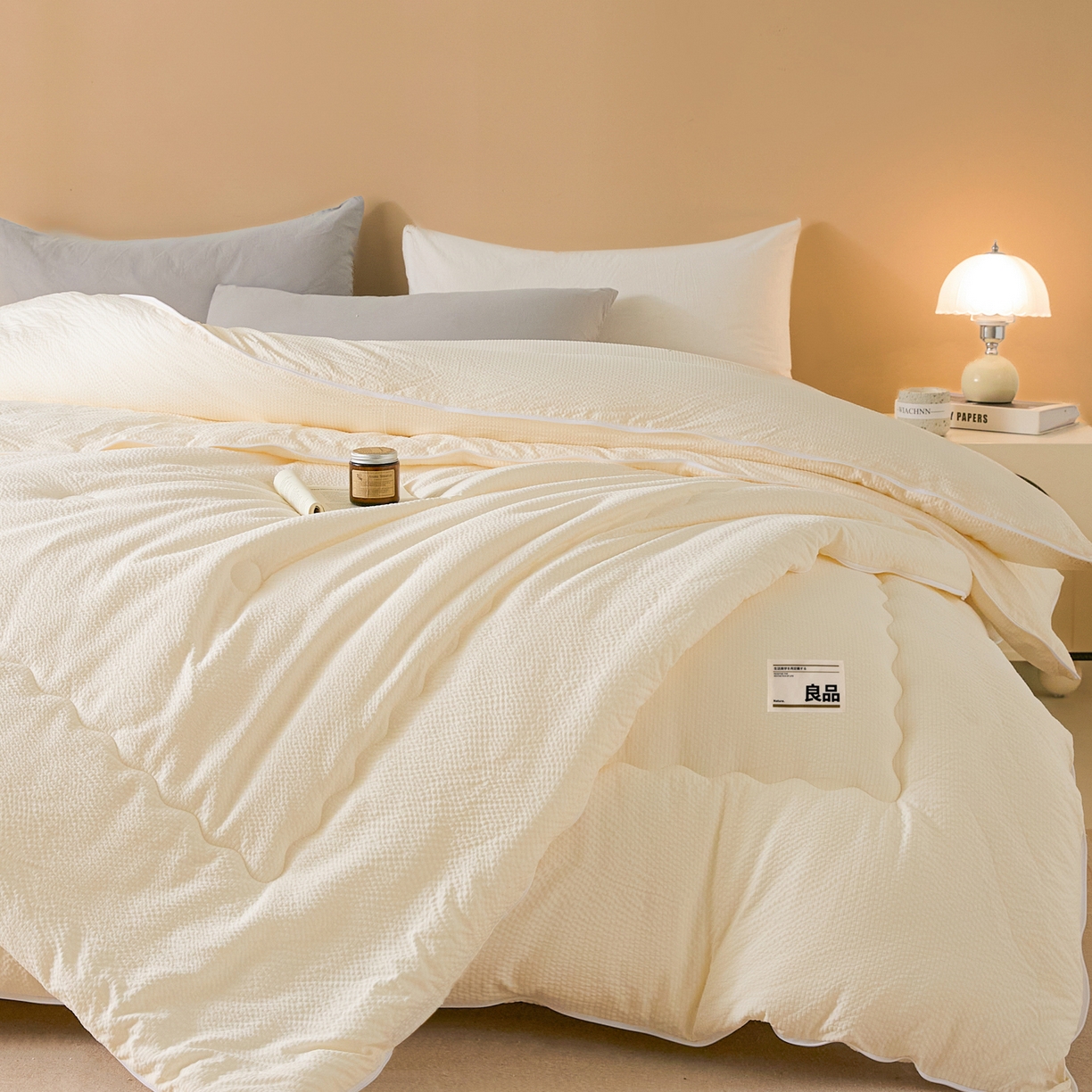 91家纺网 家纺一手货源 找家纺 （总）酱子 2025新款涤纶双层纱大豆子母被 被子被芯