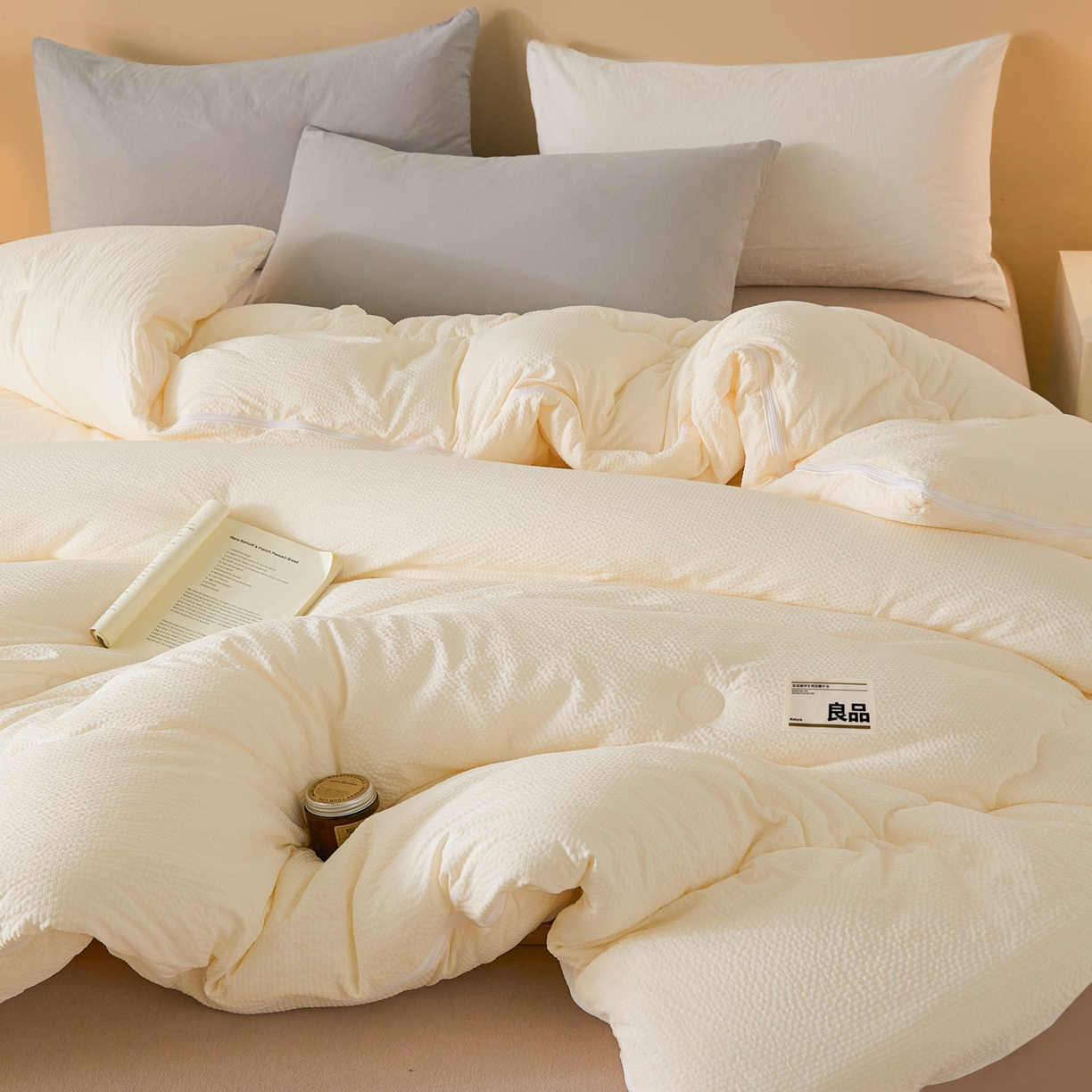 91家纺网 家纺一手货源 找家纺 （总）酱子 2025新款涤纶双层纱大豆子母被 被子被芯