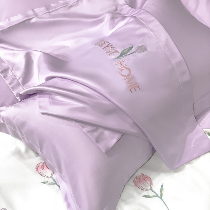 91家纺网 家纺一手货源 找家纺 梵克保罗 2025新品天丝双拼刺绣四件套-卡骆驰 梦幻紫