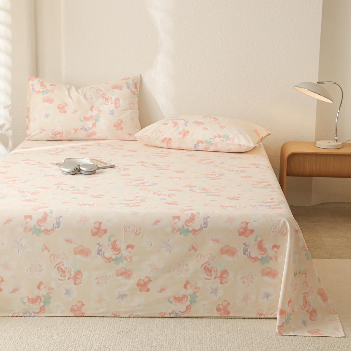 91家纺网 家纺一手货源 找家纺 简宜家居（朝初家纺） 2025新款纯棉全棉磨毛单床单系列 牡丹仙子