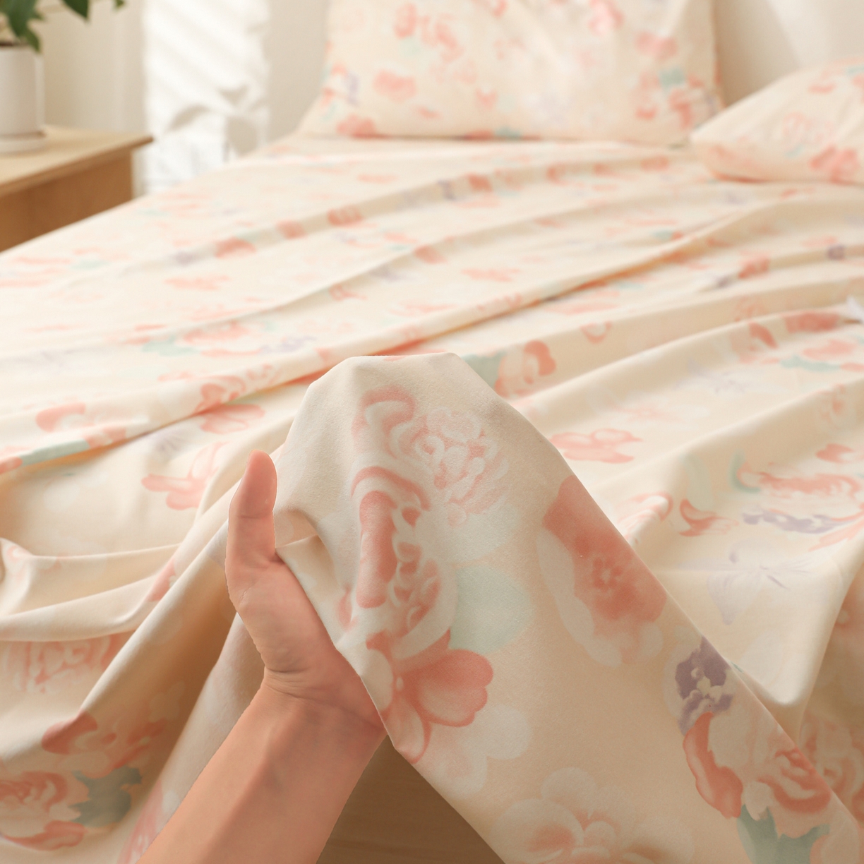 91家纺网 家纺一手货源 找家纺 简宜家居（朝初家纺） 2025新款纯棉全棉磨毛单床单系列 牡丹仙子