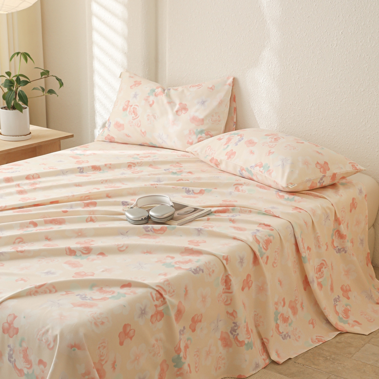 91家纺网 家纺一手货源 找家纺 简宜家居（朝初家纺） 2025新款纯棉全棉磨毛单床单系列 牡丹仙子