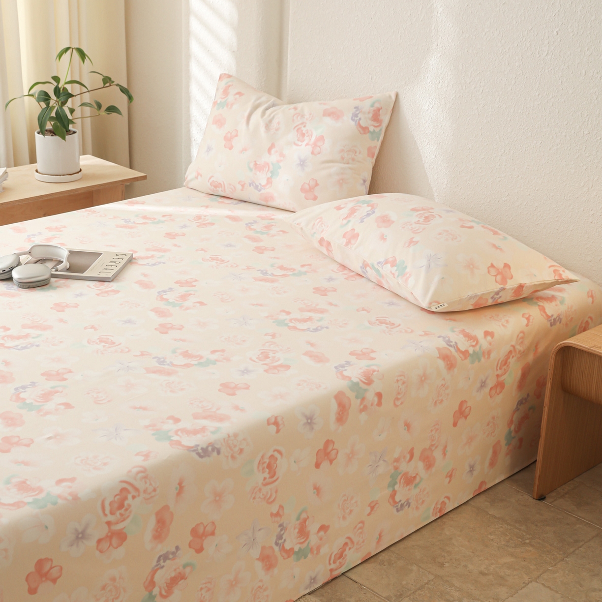 91家纺网 家纺一手货源 找家纺 简宜家居（朝初家纺） 2025新款纯棉全棉磨毛单床单系列 牡丹仙子