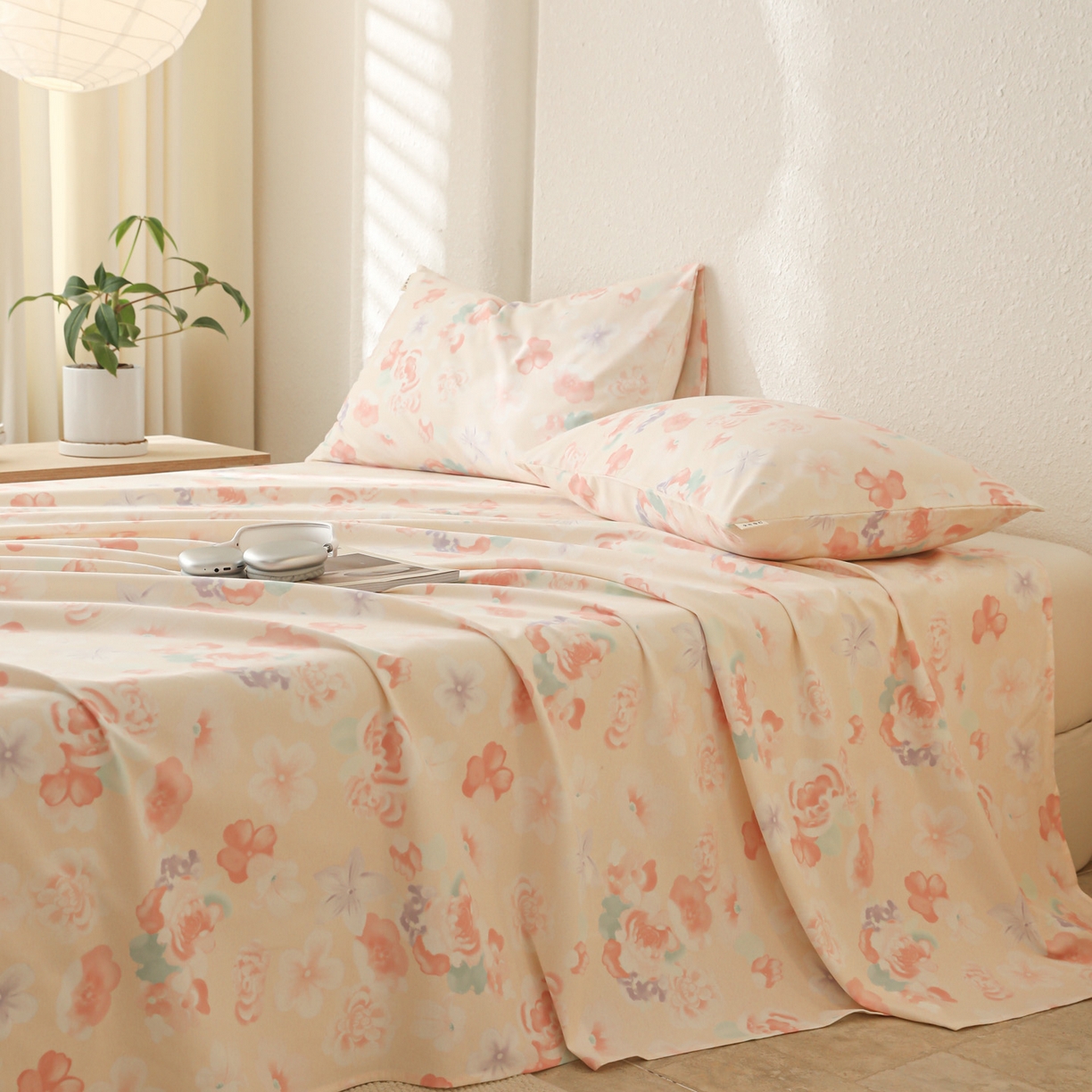 91家纺网 家纺一手货源 找家纺 简宜家居（朝初家纺） 2025新款纯棉全棉磨毛单床单系列 牡丹仙子