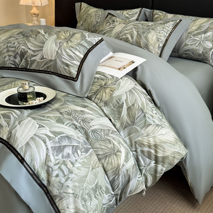 博纳家纺 2025新款亲肤舒适全棉纯棉磨毛撞色四件套-千山暮雪【控价劵后258（严格按控价来）】 浮生若梦