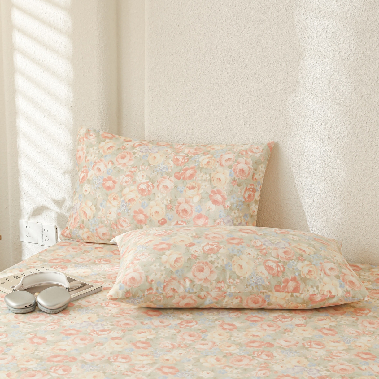 91家纺网 家纺一手货源 找家纺 简宜家居（朝初家纺） 2025新款纯棉全棉磨毛单床单系列 花团团