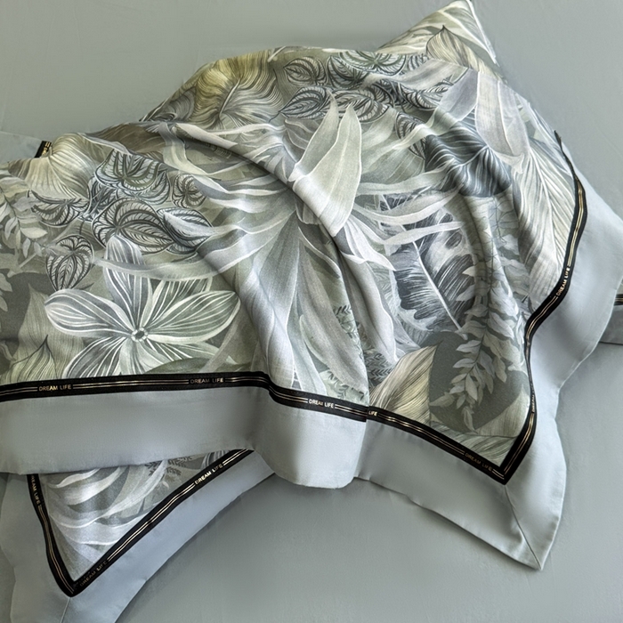 91家纺网 家纺一手货源 找家纺 博纳家纺 2025新款亲肤舒适全棉纯棉磨毛撞色四件套-千山暮雪【控价劵后258（严格按控价来）】 浮生若梦