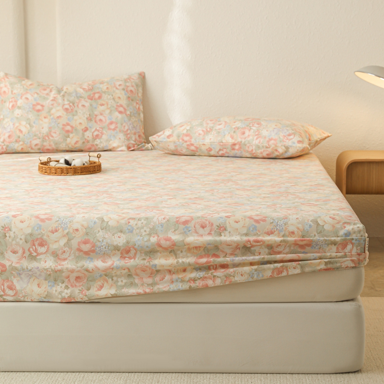 91家纺网 家纺一手货源 找家纺 简宜家居（朝初家纺） 2025新款纯棉全棉磨毛单床笠系列 花团团