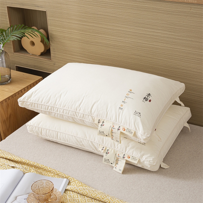 91家纺网 家纺一手货源 找家纺 （总）雅晨 2025新款素棉A类母婴系列全棉羽丝绒枕头枕芯