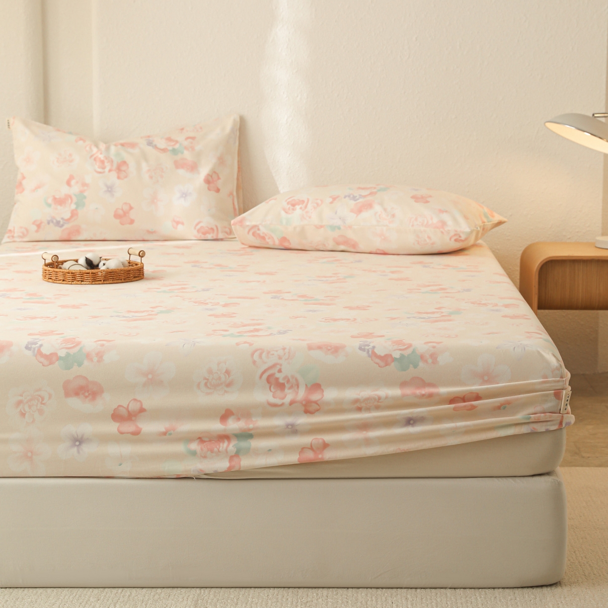 91家纺网 家纺一手货源 找家纺 简宜家居（朝初家纺） 2025新款纯棉全棉磨毛单床笠系列 牡丹仙子