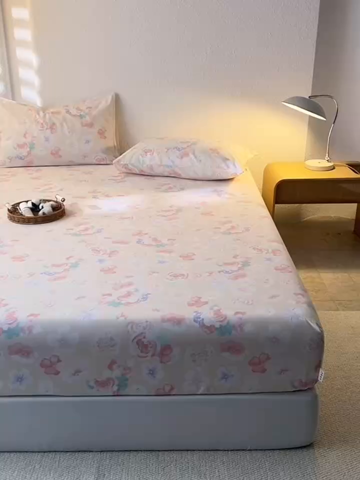 91家纺网 家纺一手货源 找家纺 简宜家居（朝初家纺） 2025新款纯棉全棉磨毛单床笠系列 牡丹仙子