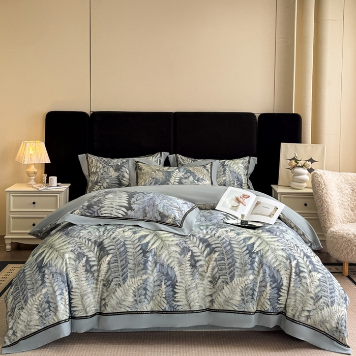 91家纺网 家纺一手货源 找家纺 博纳家纺 2025新款亲肤舒适全棉纯棉磨毛撞色四件套-千山暮雪【控价劵后258（严格按控价来）】 千山暮雪