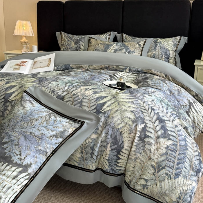 91家纺网 家纺一手货源 找家纺 博纳家纺 2025新款亲肤舒适全棉纯棉磨毛撞色四件套-千山暮雪【控价劵后258（严格按控价来）】 千山暮雪