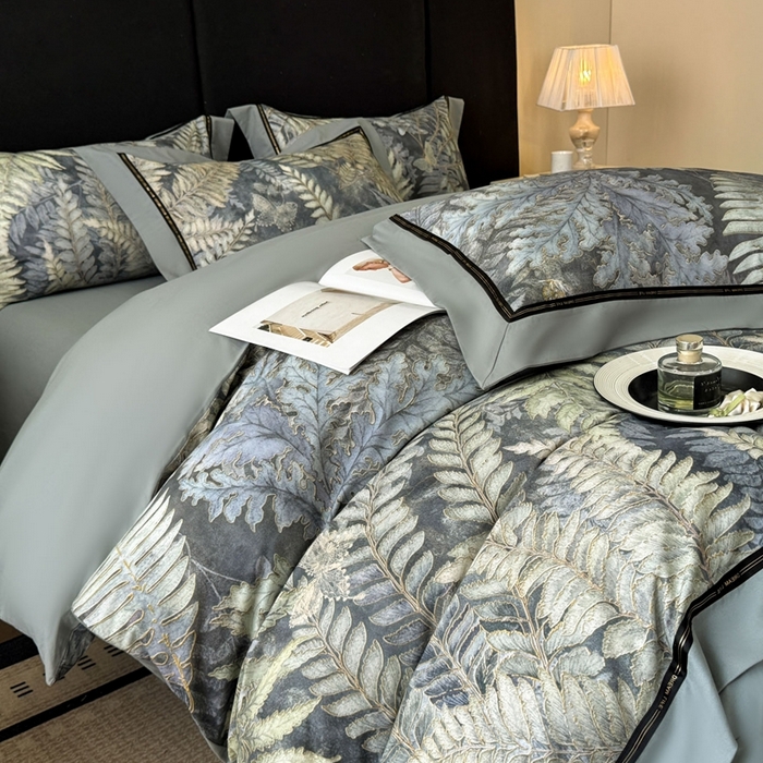 91家纺网 家纺一手货源 找家纺 博纳家纺 2025新款亲肤舒适全棉纯棉磨毛撞色四件套-千山暮雪【控价劵后258（严格按控价来）】 千山暮雪