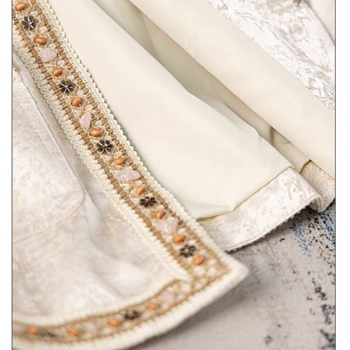 91家纺网 家纺一手货源 找家纺 洛兰沙家居馆【只代发】【只代发】 2025新款复古织锦缎细纱棉麻拼接马甲背心刺绣中式盘扣上衣 40