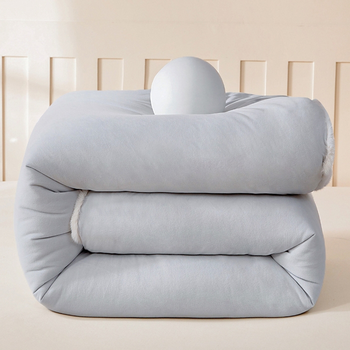 91家纺网 家纺一手货源 找家纺 亿莱鑫 2025新款A类超柔火山绒春秋被被子被芯冬被 优雅灰