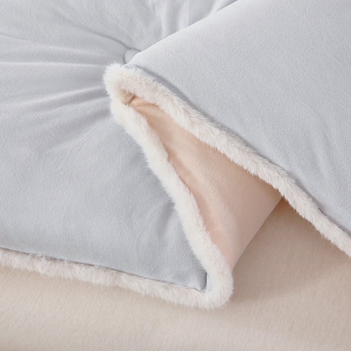 91家纺网 家纺一手货源 找家纺 亿莱鑫 2025新款A类超柔火山绒春秋被被子被芯冬被 优雅灰