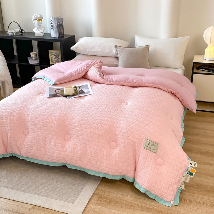 91家纺网 家纺一手货源 找家纺 （总）欢乐季 2025新款 7A抗菌华夫格冬被四季被+被芯春秋保暖被子被芯