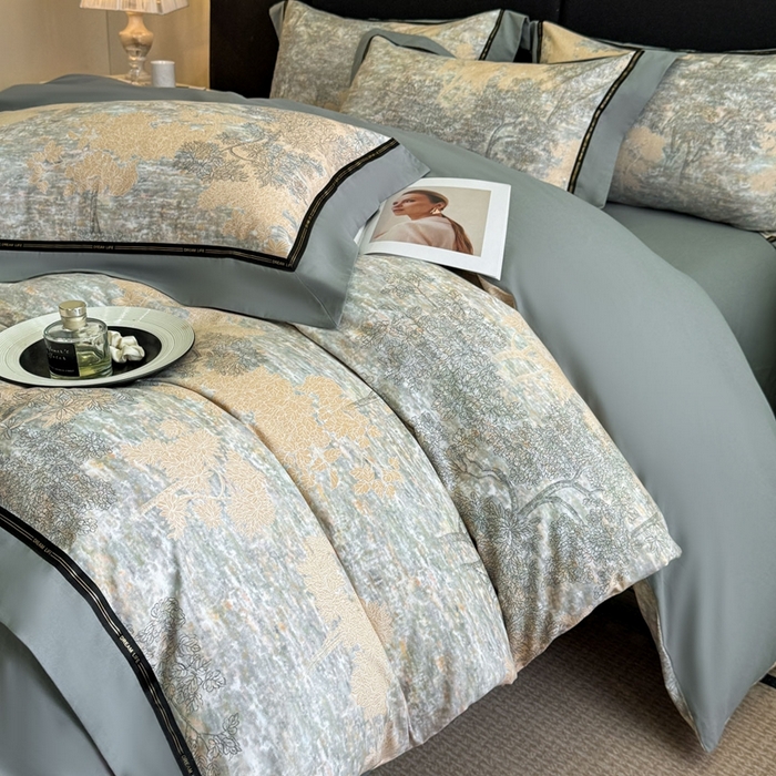 博纳家纺 2025新款亲肤舒适全棉纯棉磨毛撞色四件套-千山暮雪【控价劵后258（严格按控价来）】 童话森林