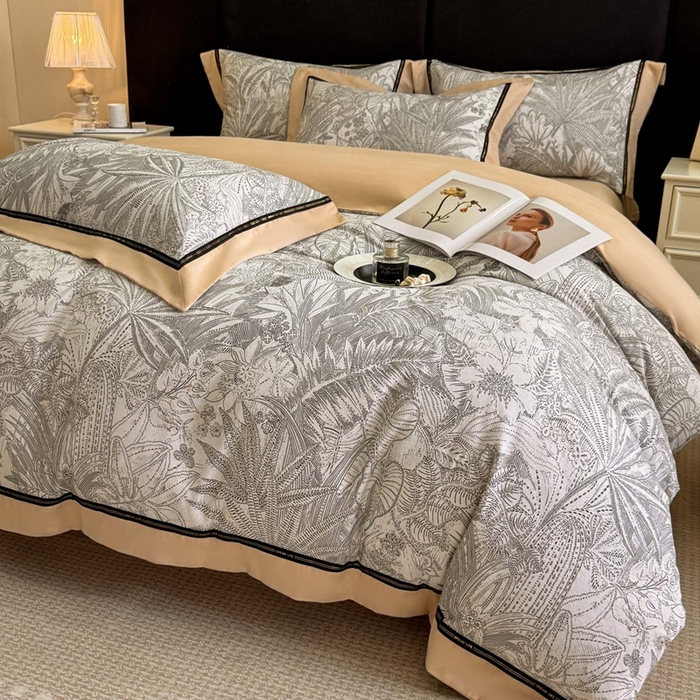 91家纺网 家纺一手货源 找家纺 博纳家纺 2025新款亲肤舒适全棉纯棉磨毛撞色四件套-千山暮雪【控价劵后258（严格按控价来）】 云巅幻境