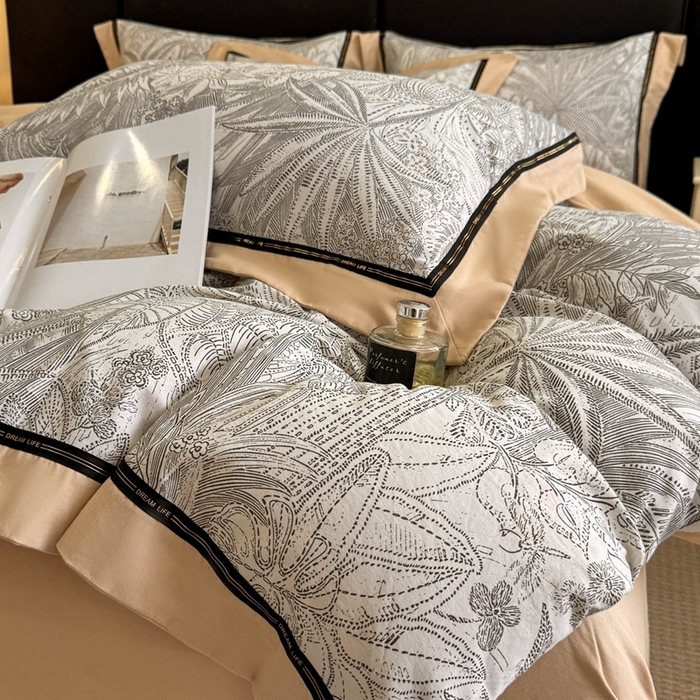 91家纺网 家纺一手货源 找家纺 博纳家纺 2025新款亲肤舒适全棉纯棉磨毛撞色四件套-千山暮雪【控价劵后258（严格按控价来）】 云巅幻境