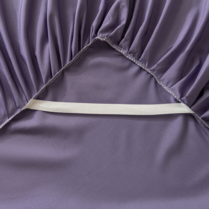 91家纺网 家纺一手货源 找家纺 梵克保罗 2025新款亲肤磨毛舒适柔软纯色Q系列床裙 Q-莫奈紫