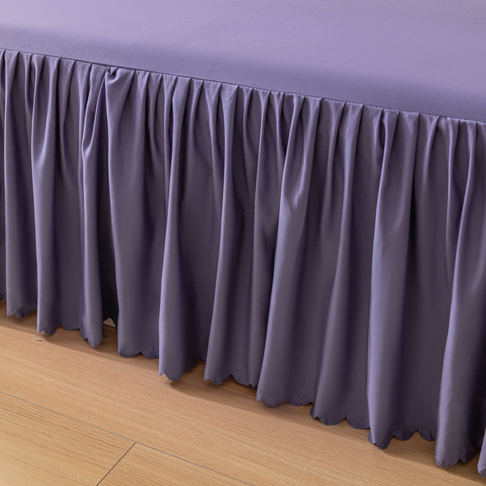 91家纺网 家纺一手货源 找家纺 梵克保罗 2025新款亲肤磨毛舒适柔软纯色Q系列床裙 Q-莫奈紫