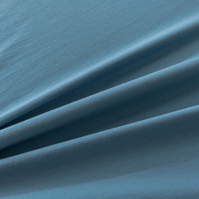 91家纺网 家纺一手货源 找家纺 梵克保罗 2025新款亲肤磨毛舒适柔软纯色Q系列床裙 Q-牛仔蓝