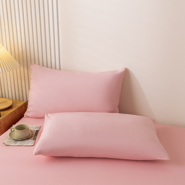 91家纺网 家纺一手货源 找家纺 梵克保罗 2025新款亲肤磨毛舒适柔软纯色Q系列床裙 Q-淡粉