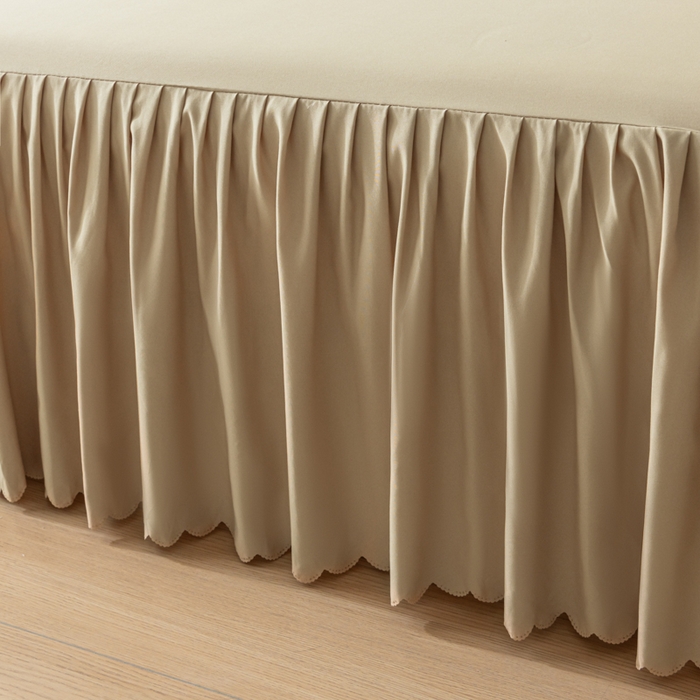 91家纺网 家纺一手货源 找家纺 梵克保罗 2025新款亲肤磨毛舒适柔软纯色Q系列床裙 Q-卡其