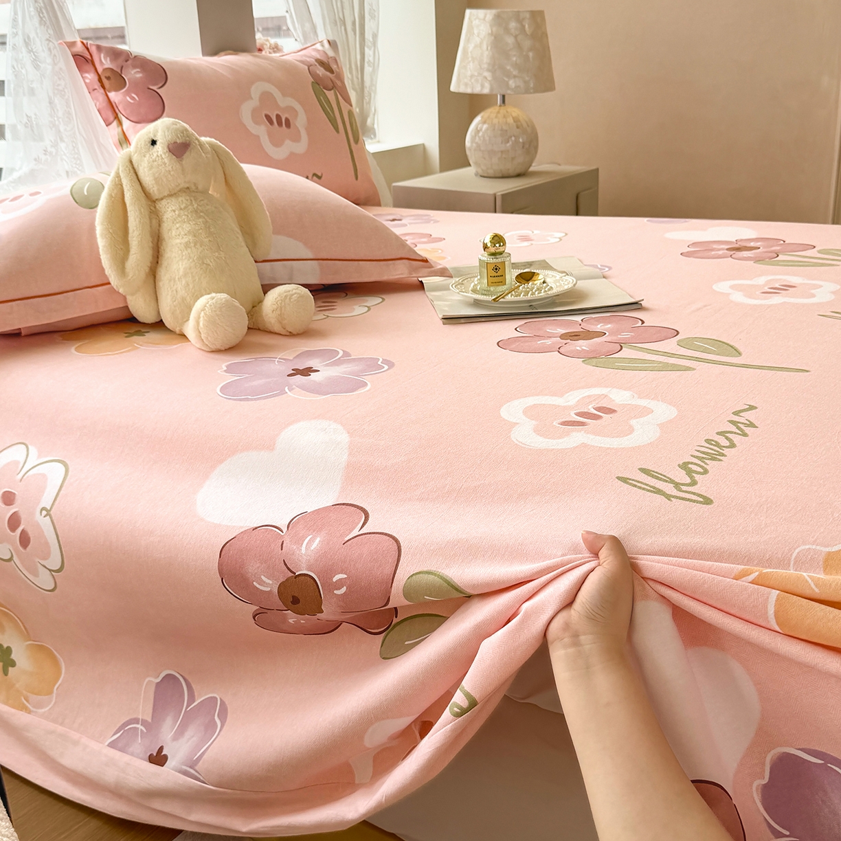 91家纺网 家纺一手货源 找家纺 壹贝家纺 2025新款A类100%全棉纯棉磨毛床单单床单床单单件 安妮