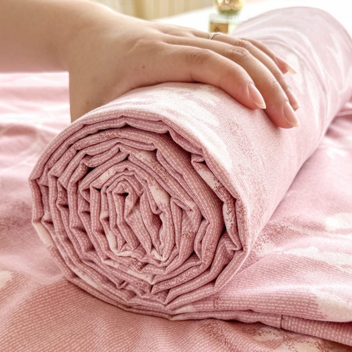 91家纺网 家纺一手货源 找家纺 壹贝家纺 2025新款A类100%全棉纯棉磨毛床单单床单床单单件 春和景明-粉