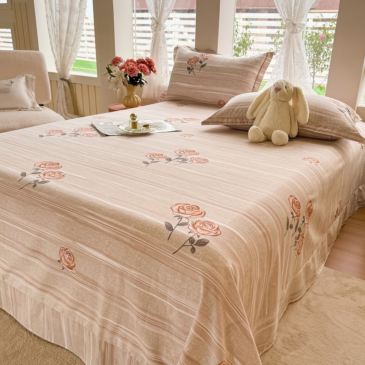 91家纺网 家纺一手货源 找家纺 壹贝家纺 2025新款A类100%全棉纯棉磨毛床单单床单床单单件 暗香