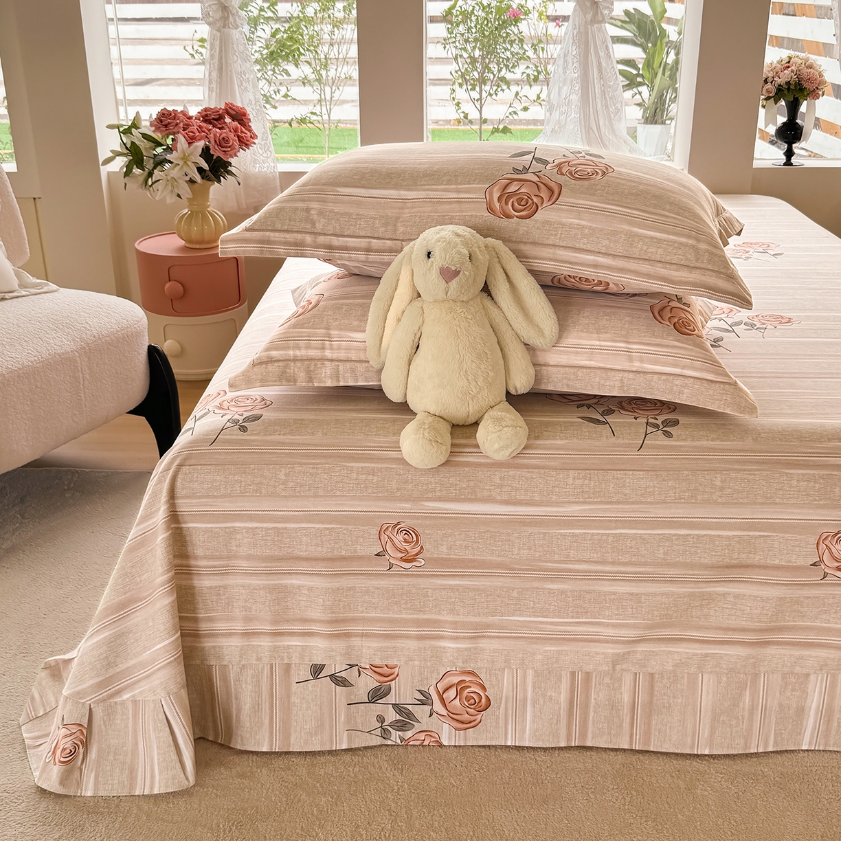 91家纺网 家纺一手货源 找家纺 壹贝家纺 2025新款A类100%全棉纯棉磨毛床单单床单床单单件 暗香