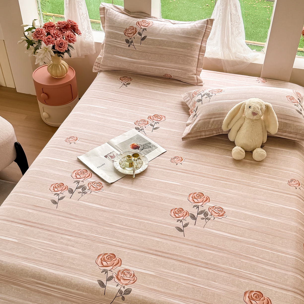 91家纺网 家纺一手货源 找家纺 壹贝家纺 2025新款A类100%全棉纯棉磨毛床单单床单床单单件 暗香